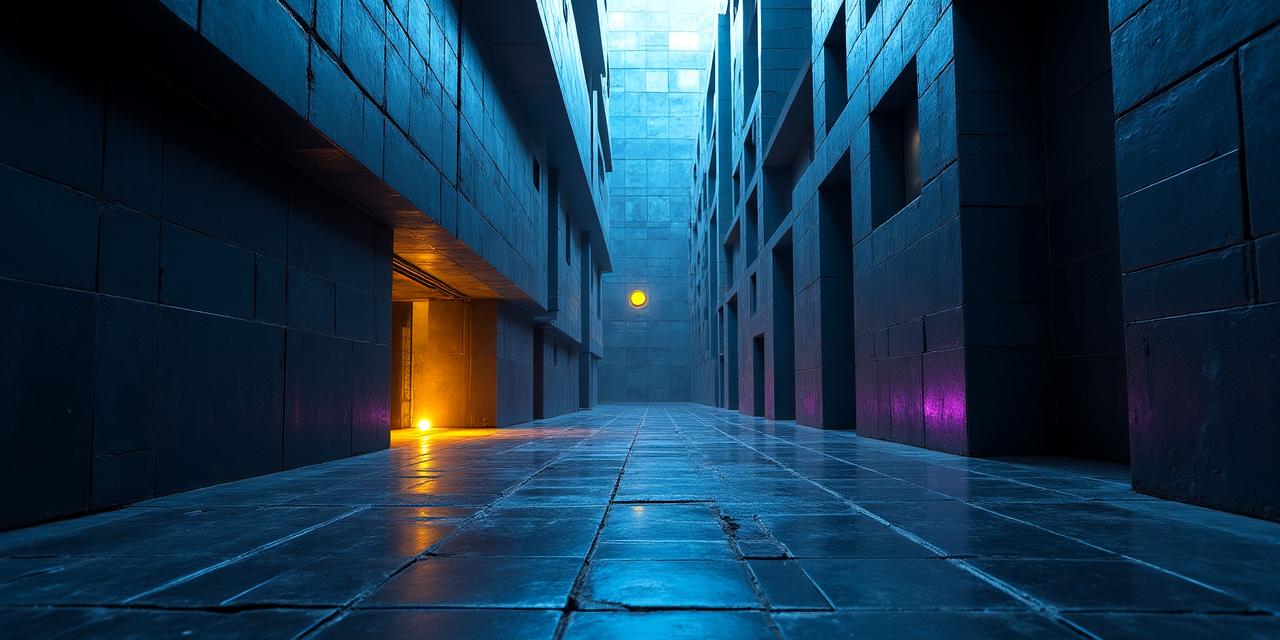 Abstrakcyjna wizualizacja bezpieczeństwa danych w stylu brutalistycznym